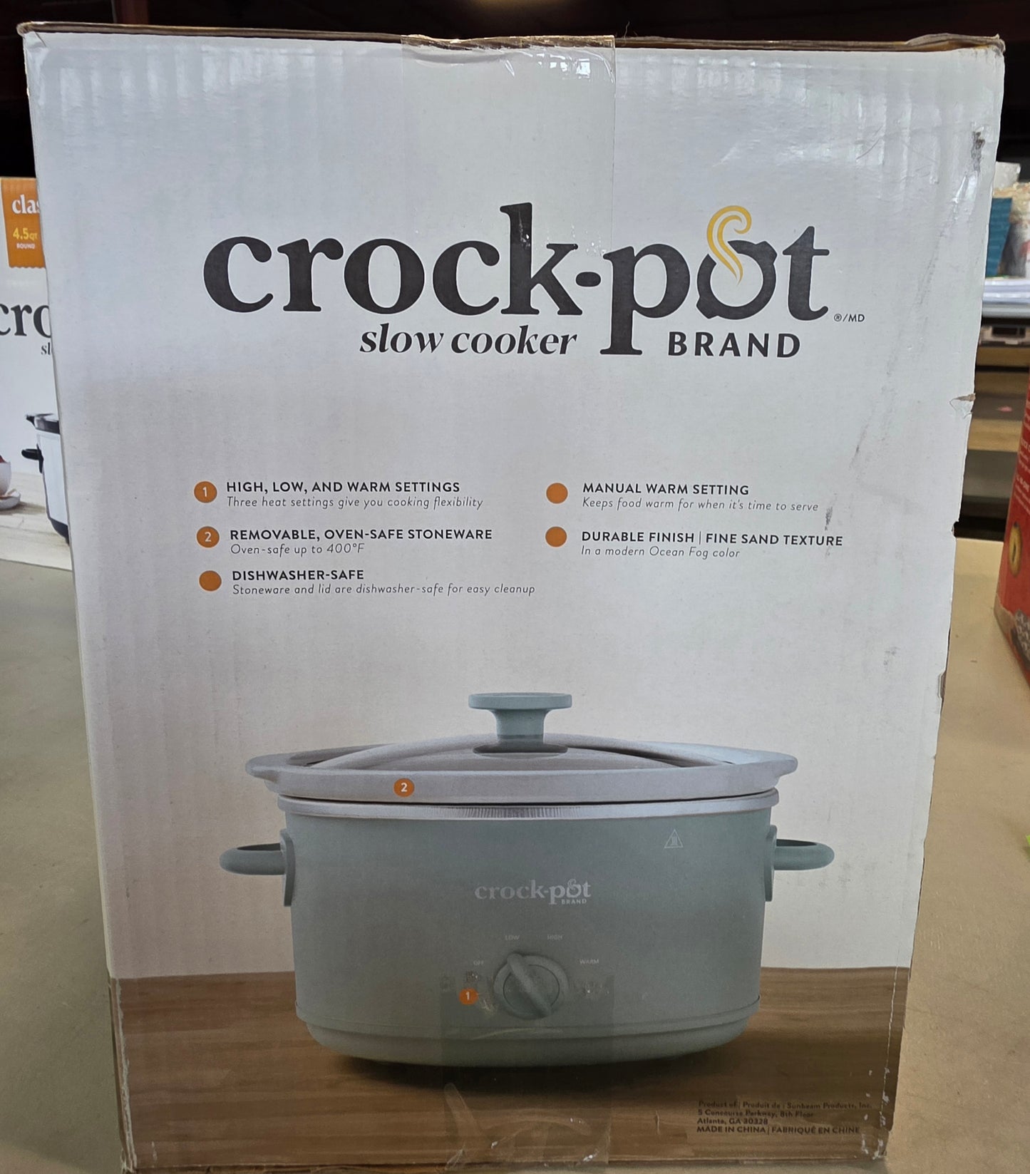 Crock Pot Slow Cooker Oval 4.5 QT Ocean Fog Color