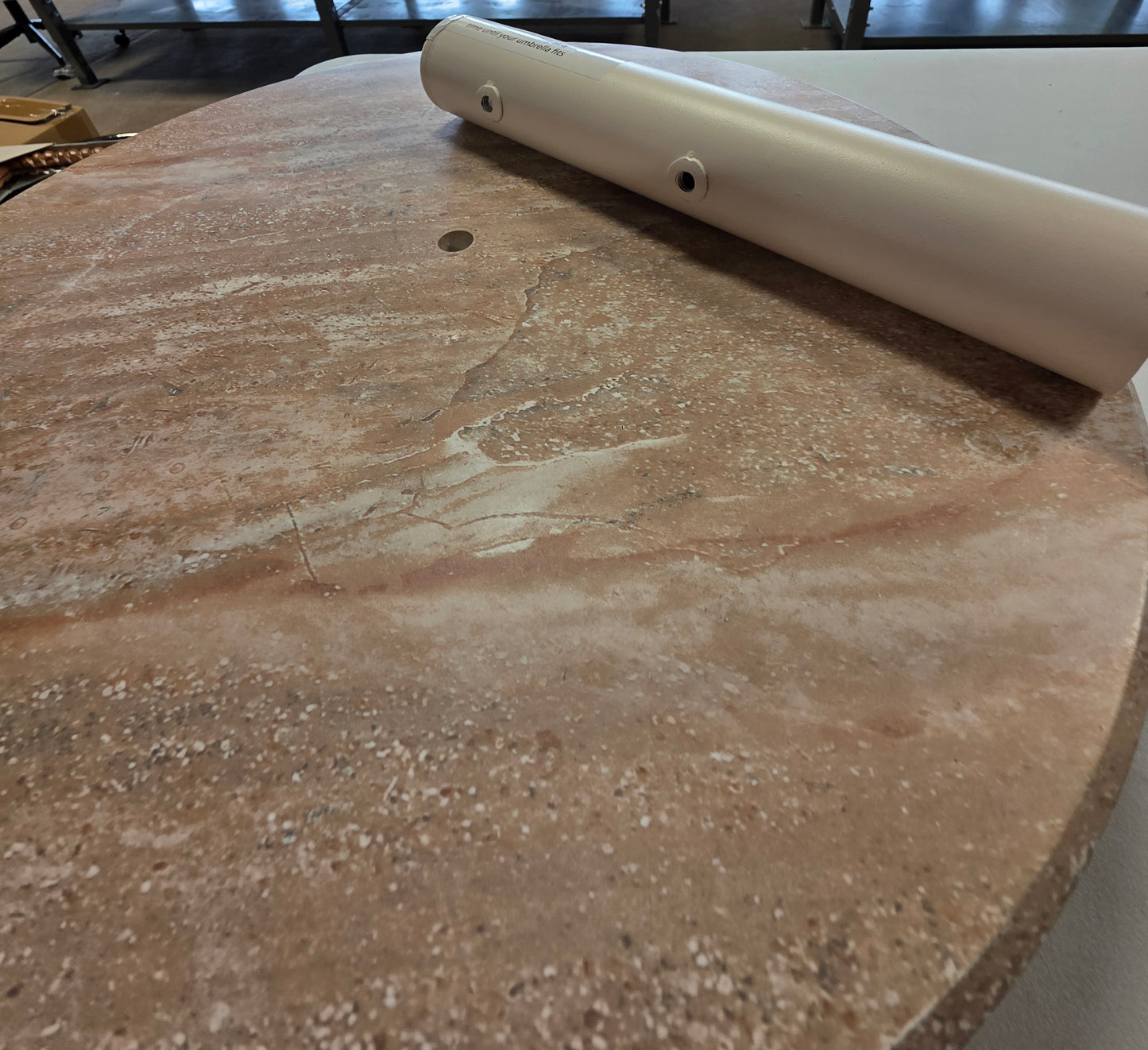 48.5lb Round Outdoor Patio Cantilever Umbrella Base Cream - Threshold™ AS-IS  PICKUP ONLY