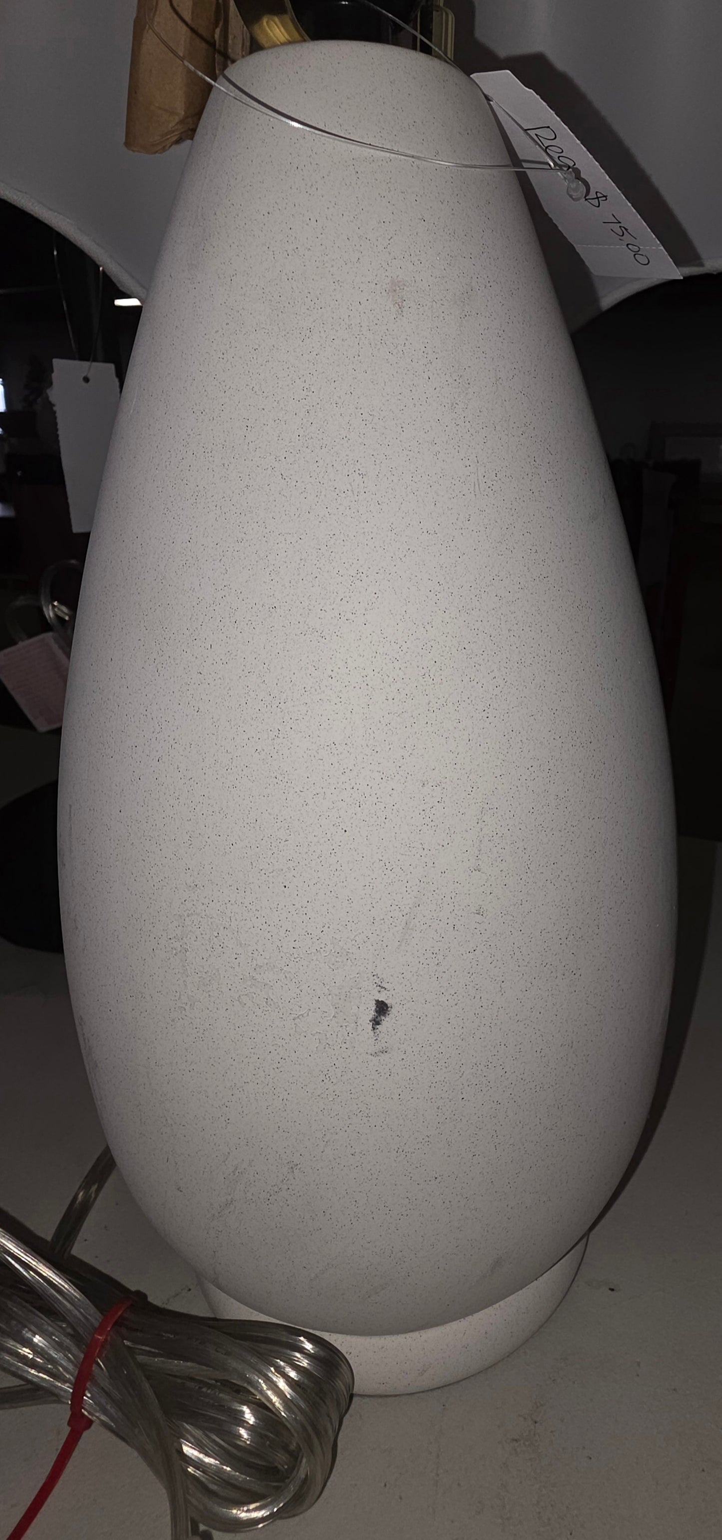 Wavy Shade Collection with Ceramic Base Table Lamp White