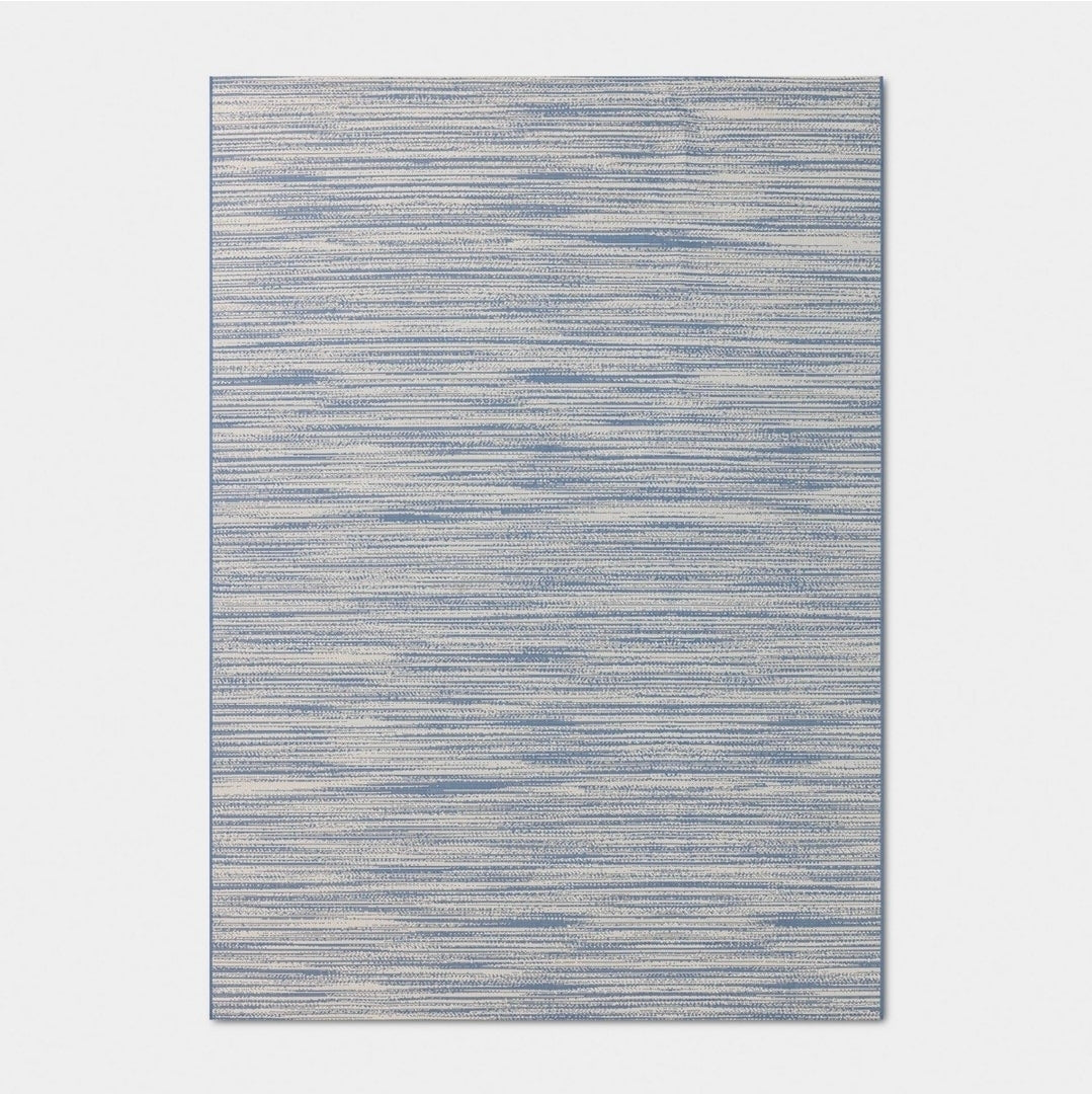 5'x7' Melange Rectangular Woven Outdoor Area Rug Blue