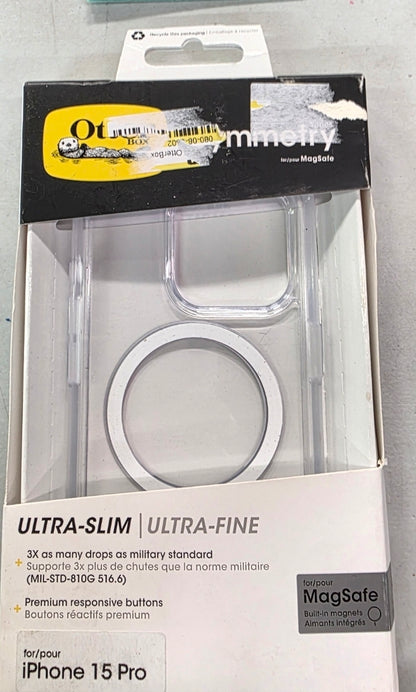 OtterBox Pro Symmetry Series Clear Case with MagSafe - Clear - For iPhone 15 Pro