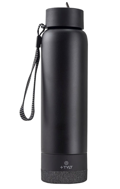 TYLT 24oz Stainless Steel Water Bottle with Built-in Bluetooth Speaker