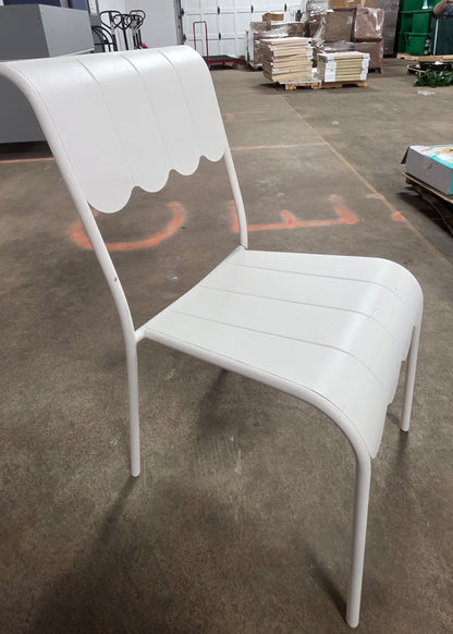 Scallop Slat Outdoor Armless Patio Dining Stacking Chair Cream - Room Essentials™  PICKUP ONLY