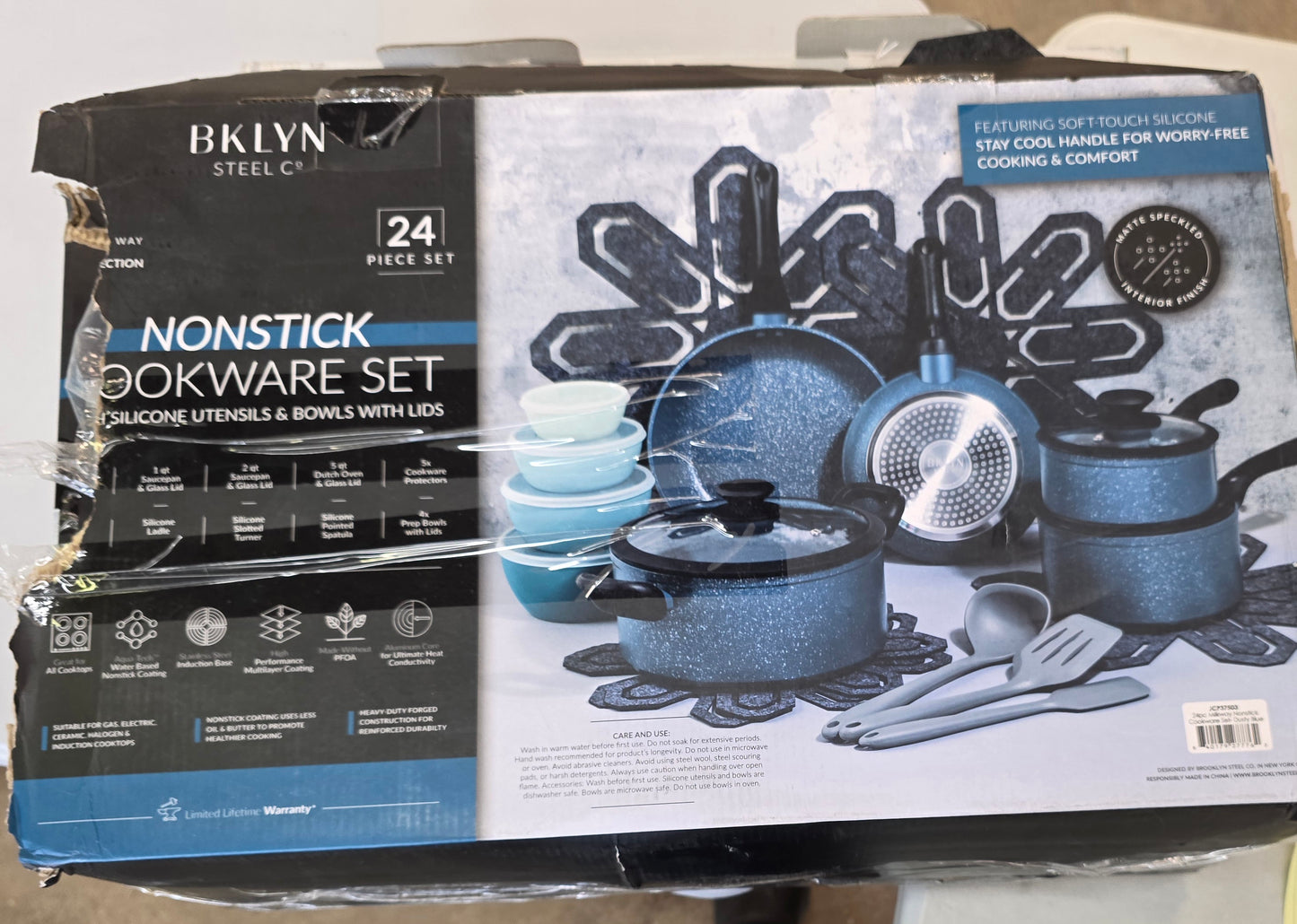 Brooklyn Steel Milky Way 24-pc. Non-Stick Cookware Set - AS-IS. PICKUP ONLY