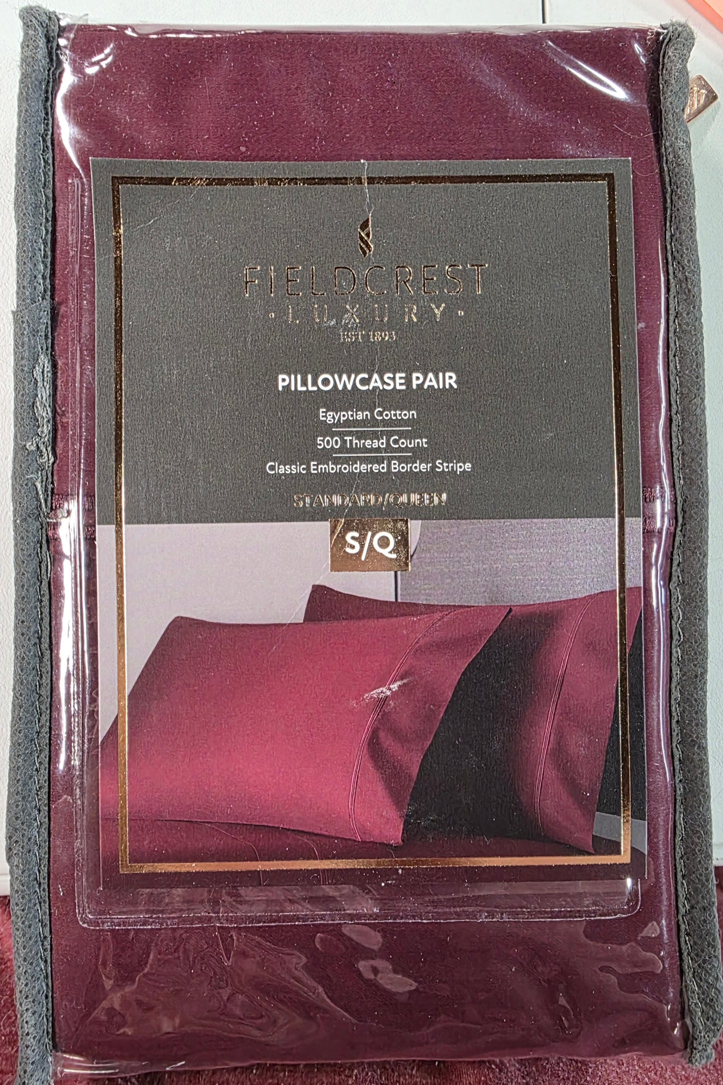 Fieldcrest Luxury 500-Thread Count Egyptian Cotton 2-Pack Pillowcases