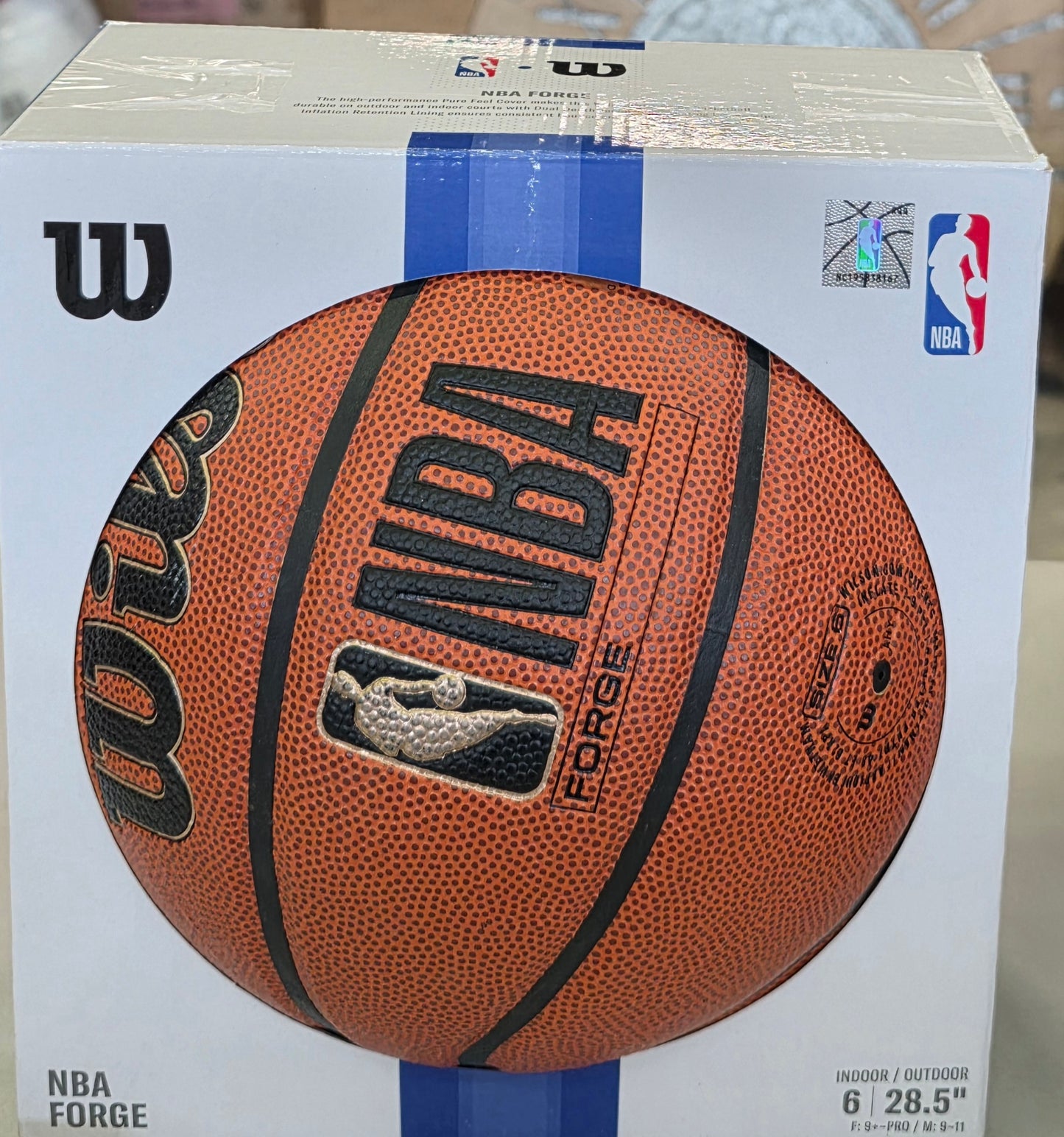 Wilson NBA Forge S6 Basketball - Brown: Size 6, Indoor Outdoor Use