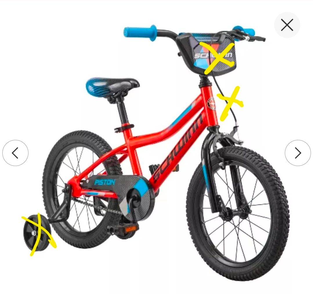 Schwinn Piston 16" Kids' Bike - Black/Blue/Red AS-IS PICKUP ONLY