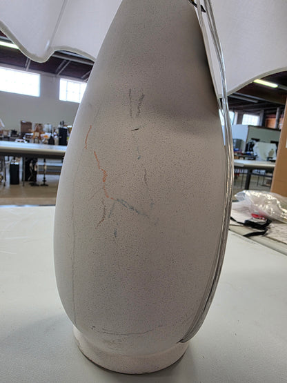 Wavy Shade Collection with Ceramic Base Table Lamp White - Threshold™  AS-IS PICKUP ONLY