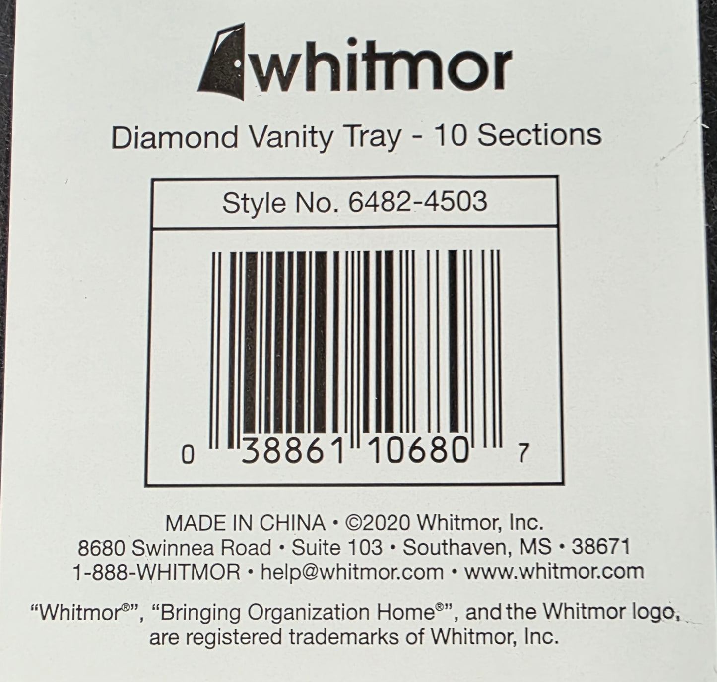 Whitmor Diamond Vanity Tray