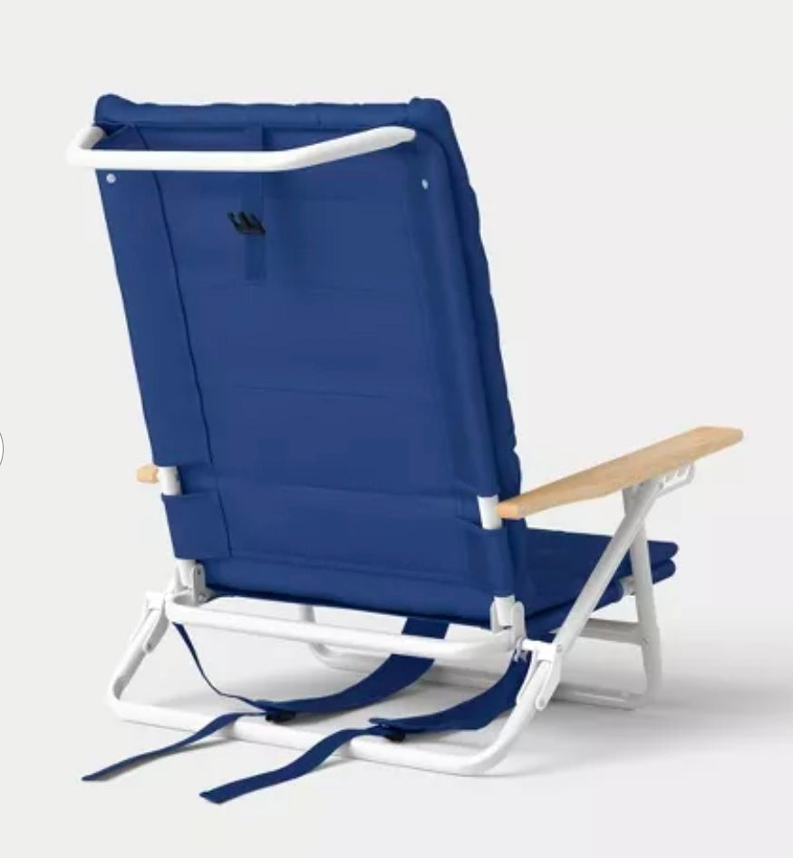 Padded Backpack Beach Chair Navy/Cream - PICKUP ONLY