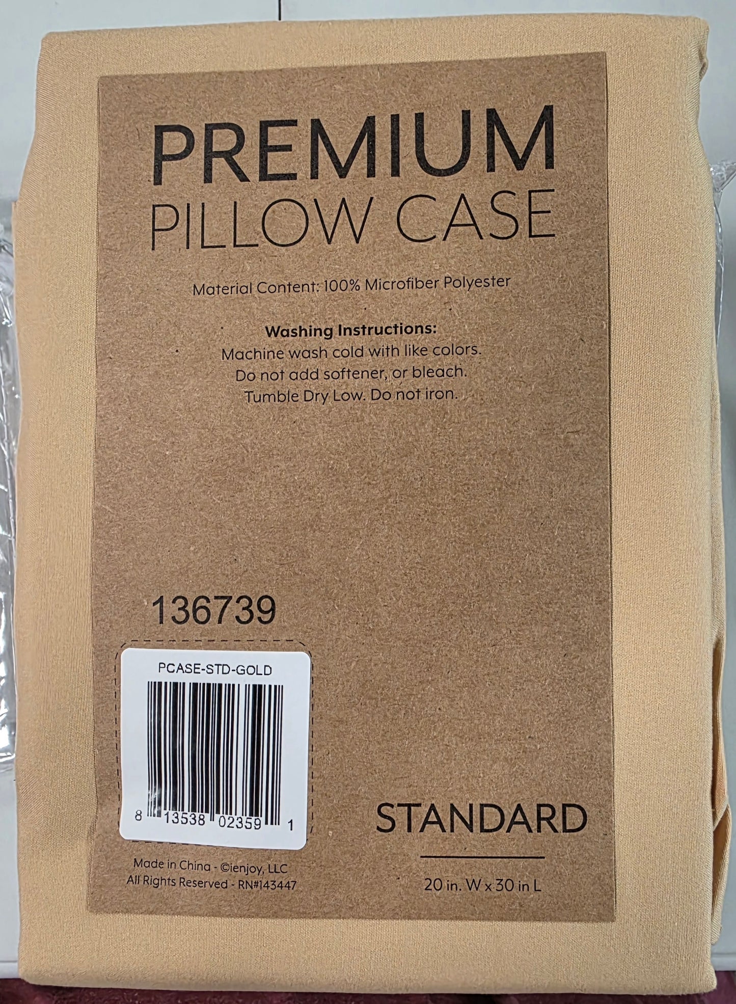 Premium Pillowcase Standard 2 pcs Gold