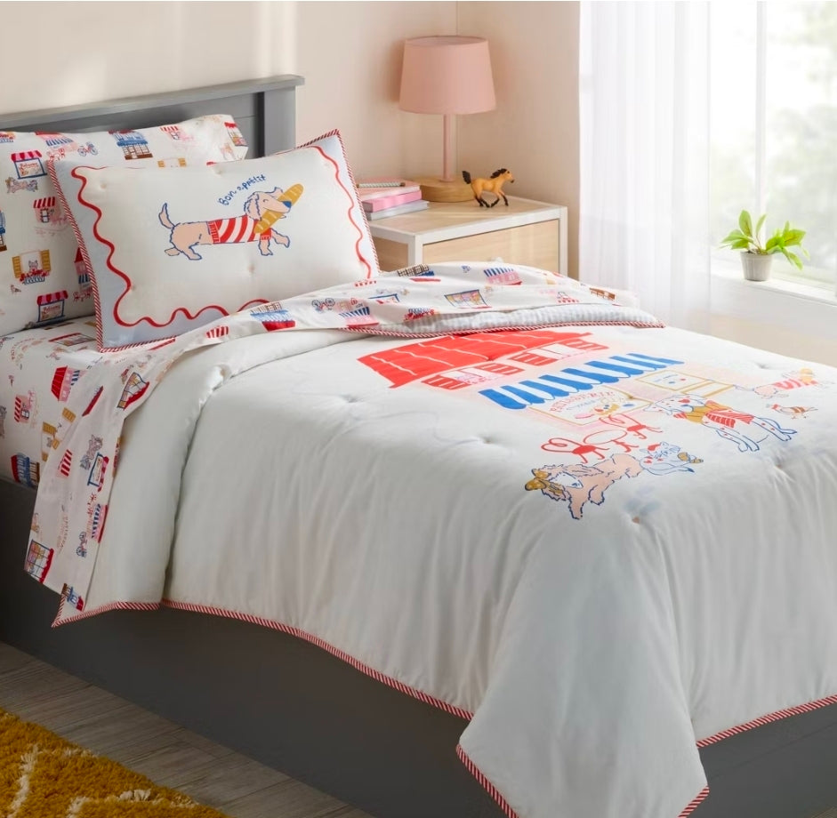 Twin Comforter Set- Patisserie Scene Kids