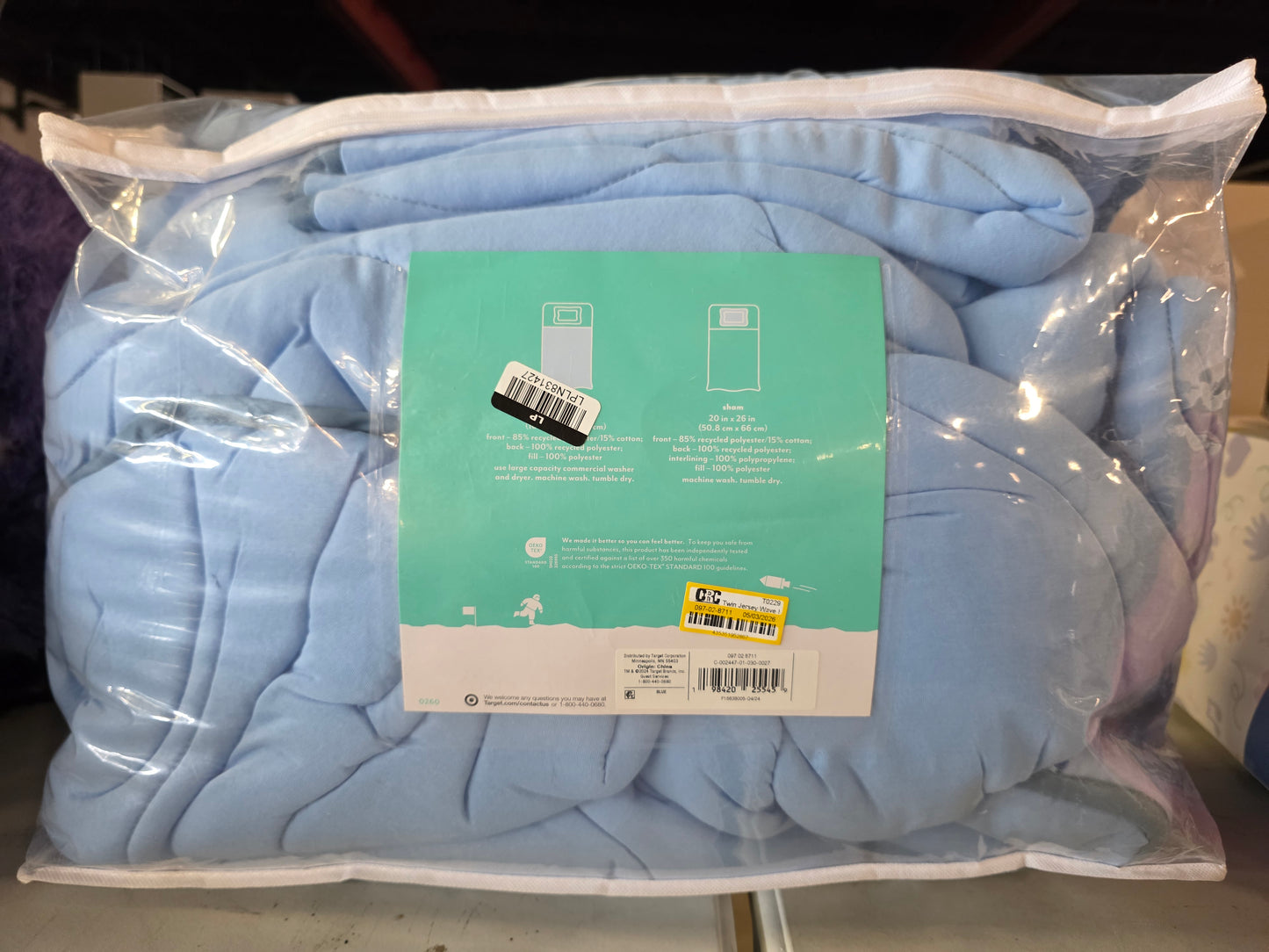 Twin Jersey Wave Kids' Comforter Set Blue