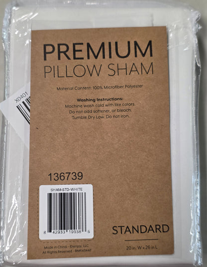 Premium Pillow Sham Standard Size White