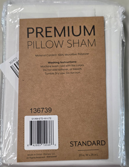 Premium Pillow Sham Standard Size White
