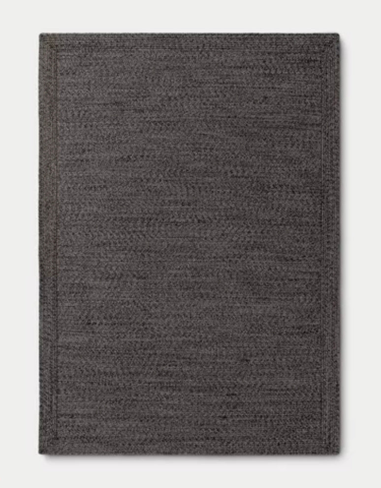 5'x7' Natural Woven Rectangular Braided Outdoor Area Rug Heathered Charcoal - Threshold™ PICKUP ONLY
