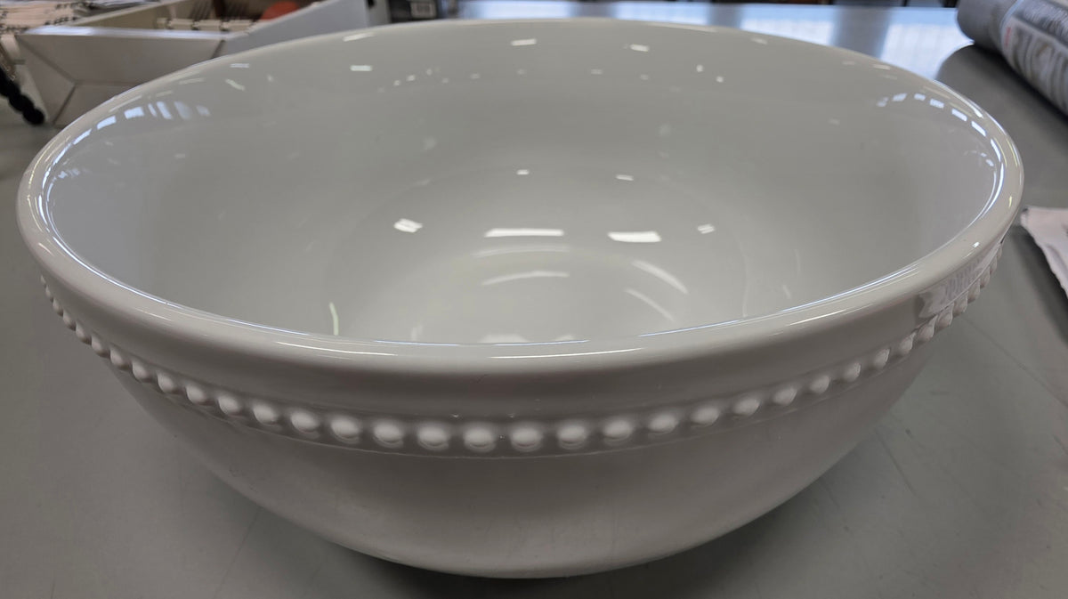 128oz Ceramic Beaded Serving Bowl White - Threshold™
