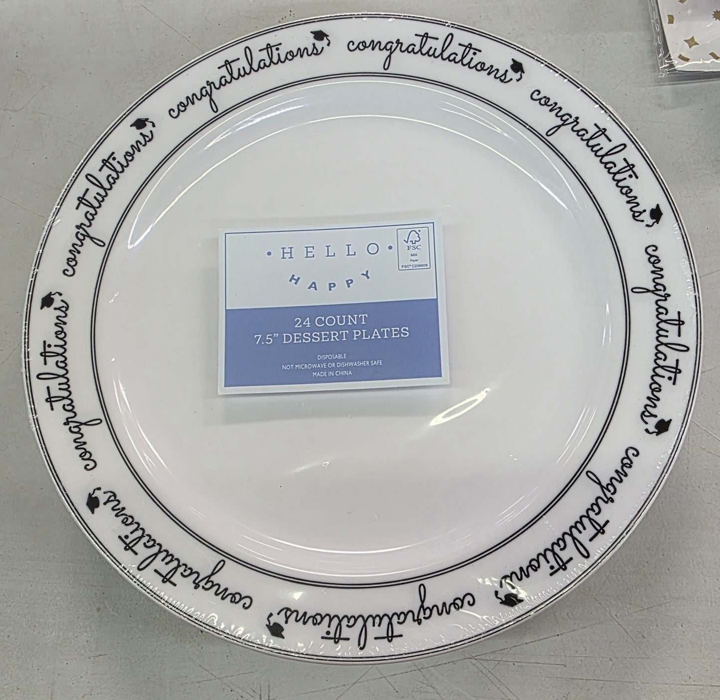 Congratulations Disposable Desset Plates 7.5" 24 count