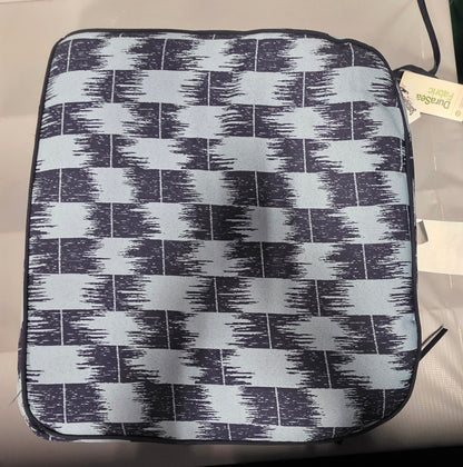18"x20" Ikat Woven Curved Seat Cushion Light Blue/Navy - Threshold™ PICKUP ONLY