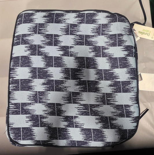 18"x20" Ikat Woven Curved Seat Cushion Light Blue/Navy - Threshold™ PICKUP ONLY
