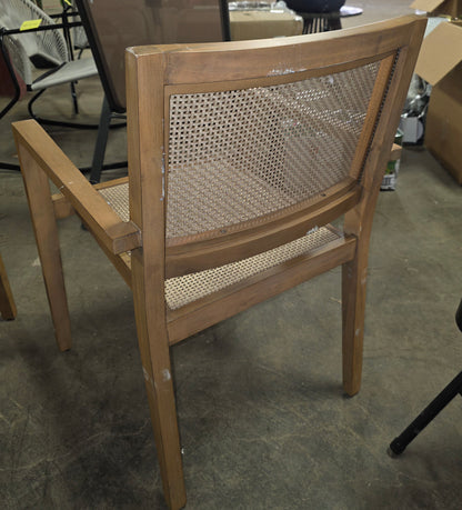 Wood Caning Stackable Patio Chair Brown - Threshold™ designed with Studio McGee. AS-IS PICKUP ONLY