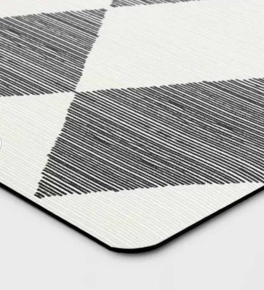 30" L x 20"W Low Profile Kitchen Mat Black Diamond