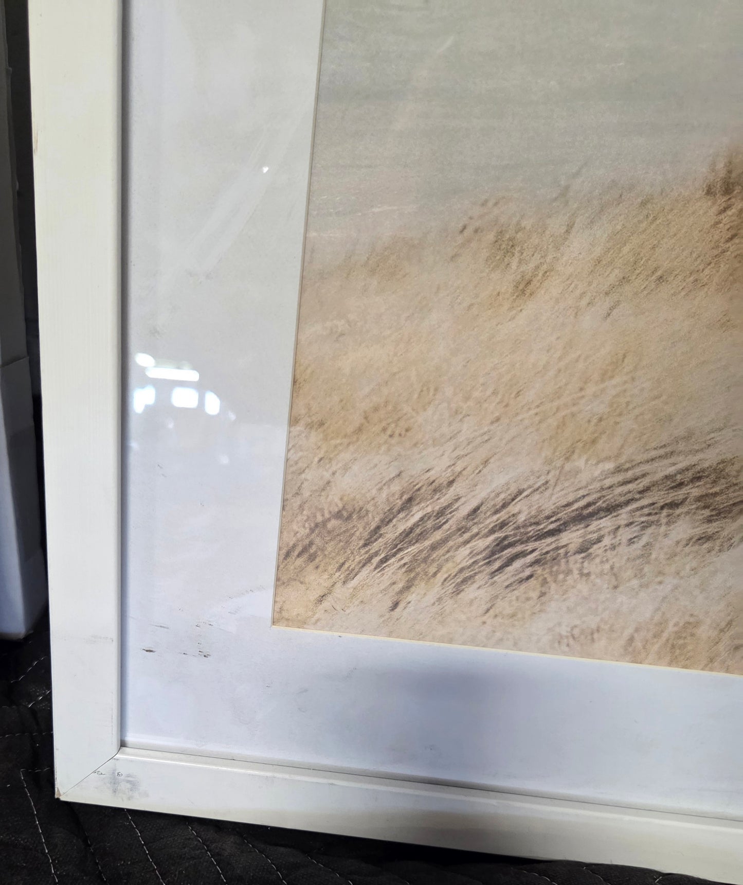 Framed underglass wall art - AS IS - BOTH HAVE SOME COSMETIC FLAWS (see pictures) - PICK UP ONLY
