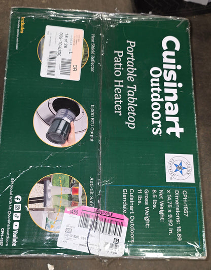 Cuisinart Tabletop Patio Heater Color Bone Open/Damaged Box