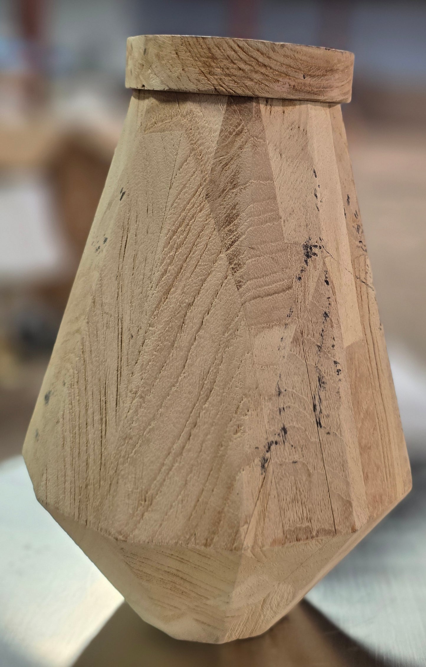 10" Tall Bleached Wood Vase - Threshold™ AS-IS