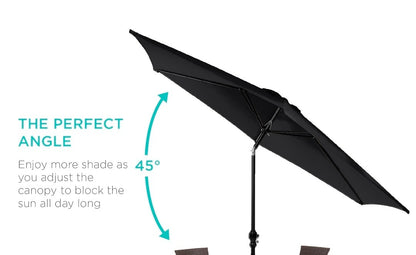 Best Choice Products 10ft Outdoor Steel Market Patio Umbrella w/ Crank, Tilt Push Button, 6 Ribs - Black PICKUP ONLY