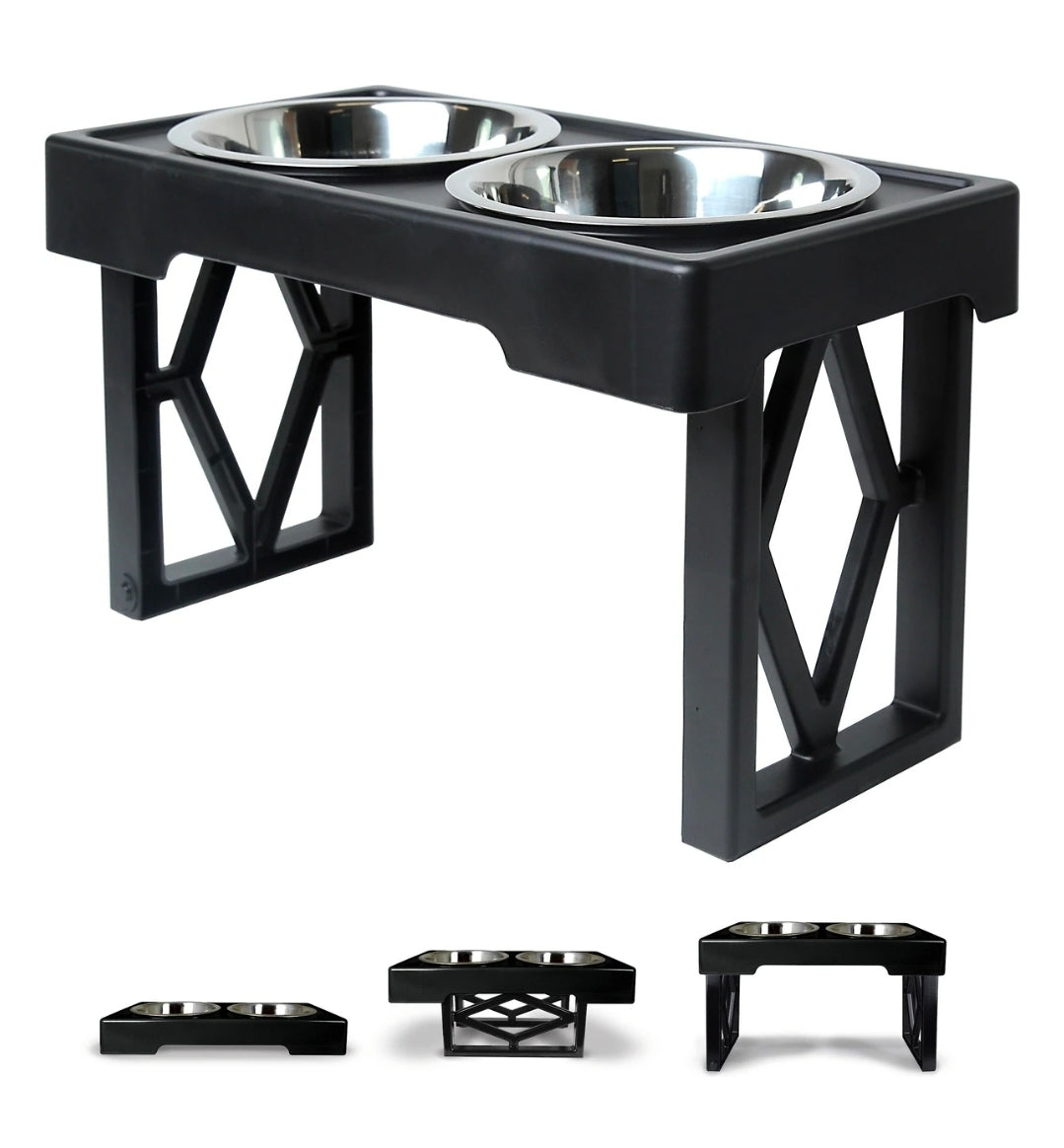 Pet Zone Designer Diner Adjustable Elevated Dog & Cat Bowls