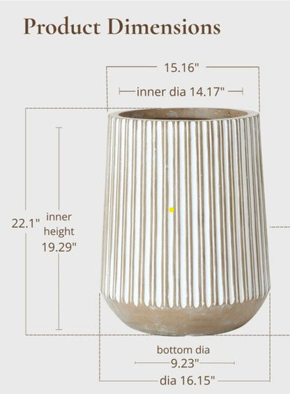 LuxenHome 22" Tall Planter, Indoor Outdoor PICKUP ONLY