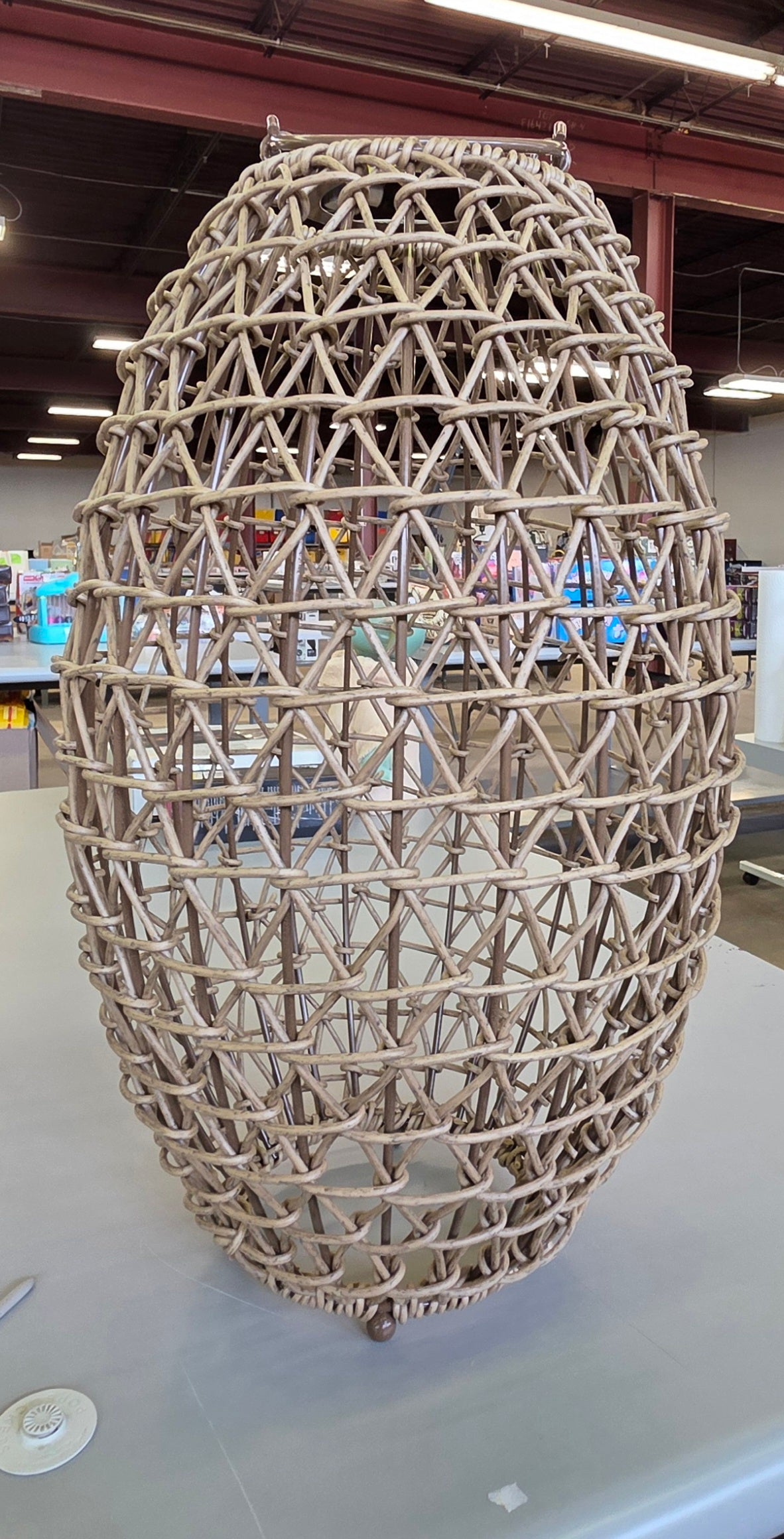 AS-IS Open Weave Large Outdoor Lantern 19.5" Tall