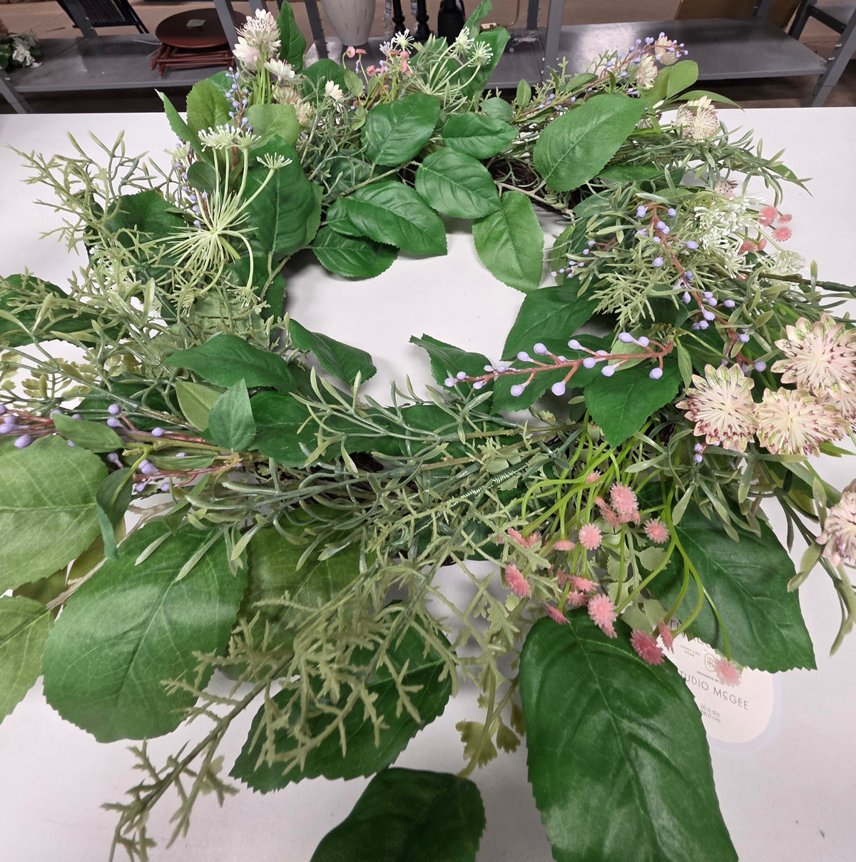 Faux Wreath 26" Wildflower Outdoor Reath Studio McGee  PICKUP ONLY