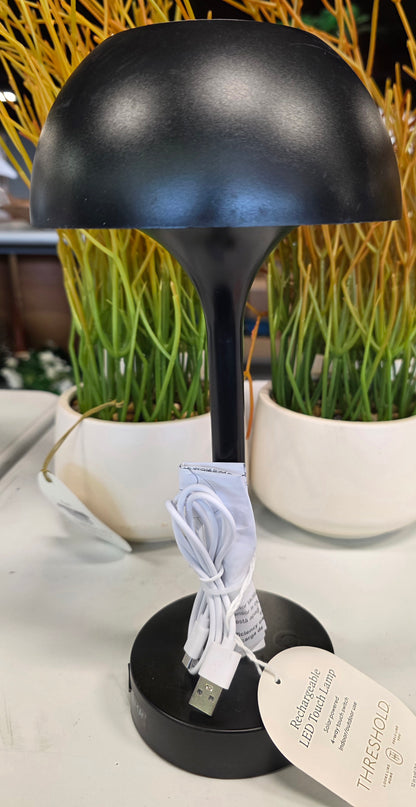 Solar and Rechargeable USB LED Outdoor Table Lamp Black - Threshold™