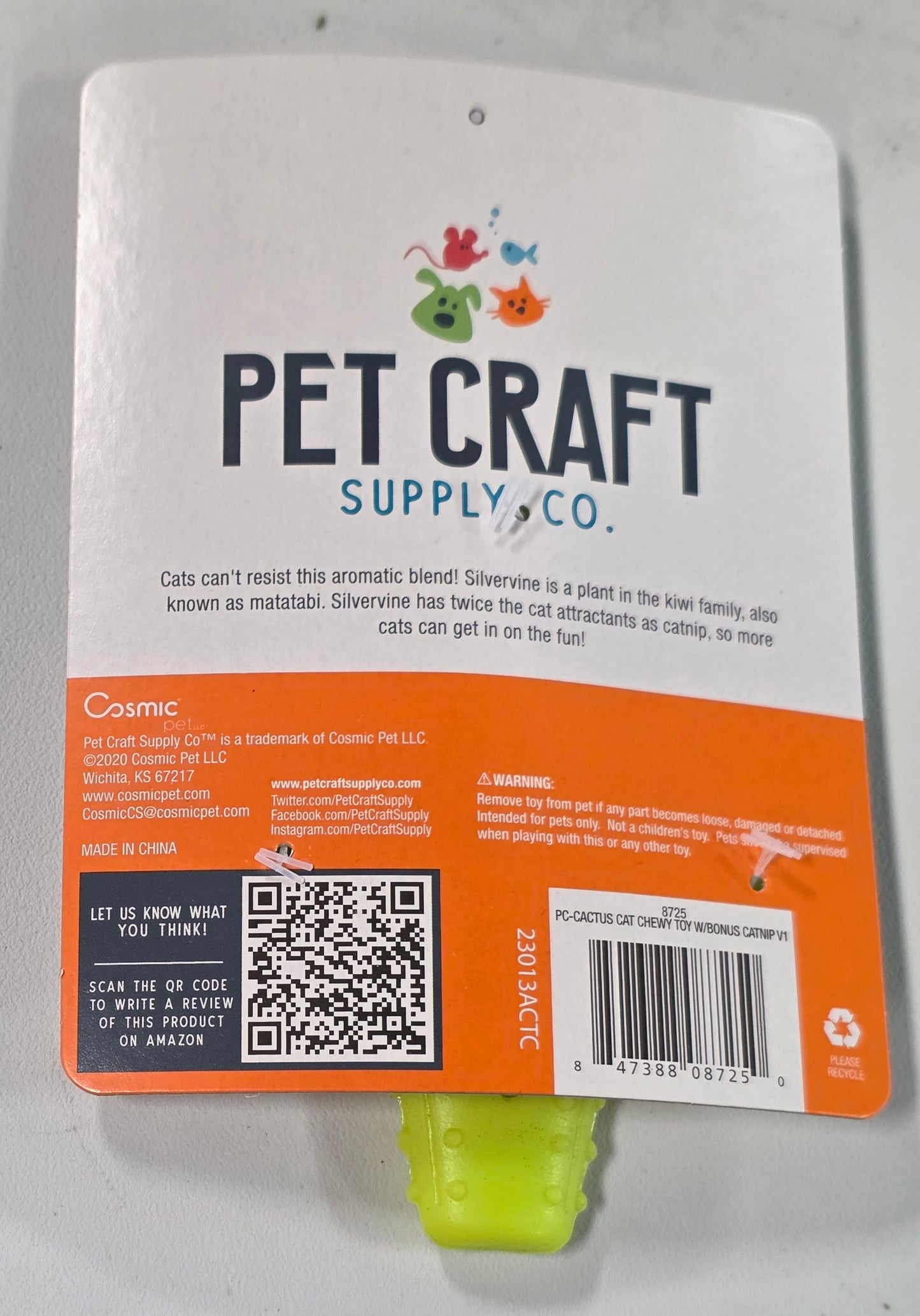 Pet Craft Supply Cactus Interactive Cat Toy Chew Toy Teeth Cleaning with Catnip and Silvervine Bag