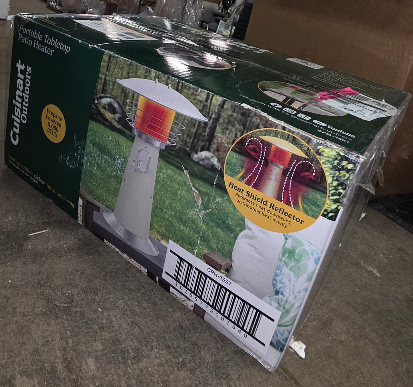 Cuisinart Tabletop Patio Heater Color Bone Open/Damaged Box