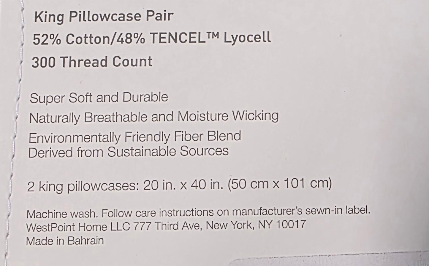 Martex Restore 300tc King  Pillowcase Pair