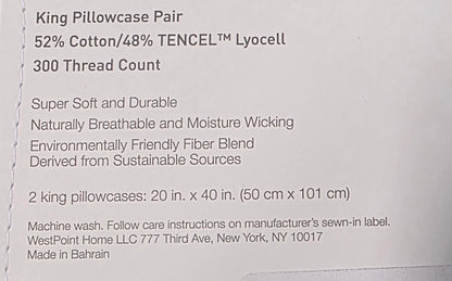 Martex Restore 300tc King  Pillowcase Pair